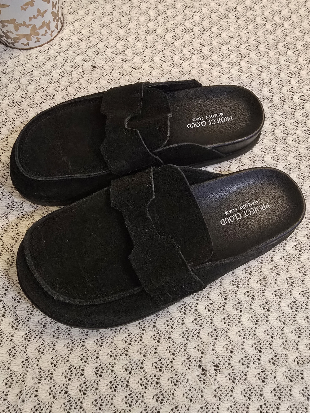 Project Cloud Black Suede Slip-On Loafer Mule - Picture 2 of 4